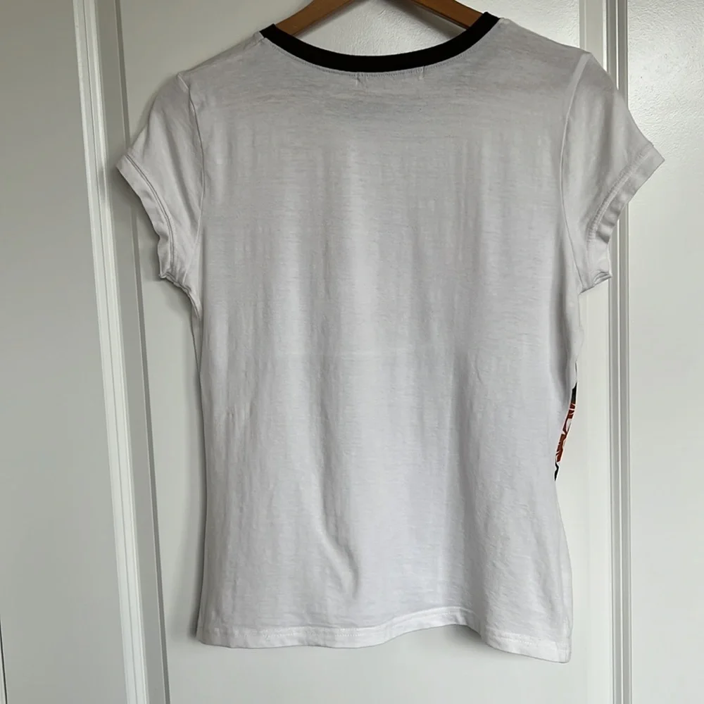 Ginger Mary African Print T-Shirt Women’s 8 / Medium White Brown Orange Stitches - Picture 6 of 9